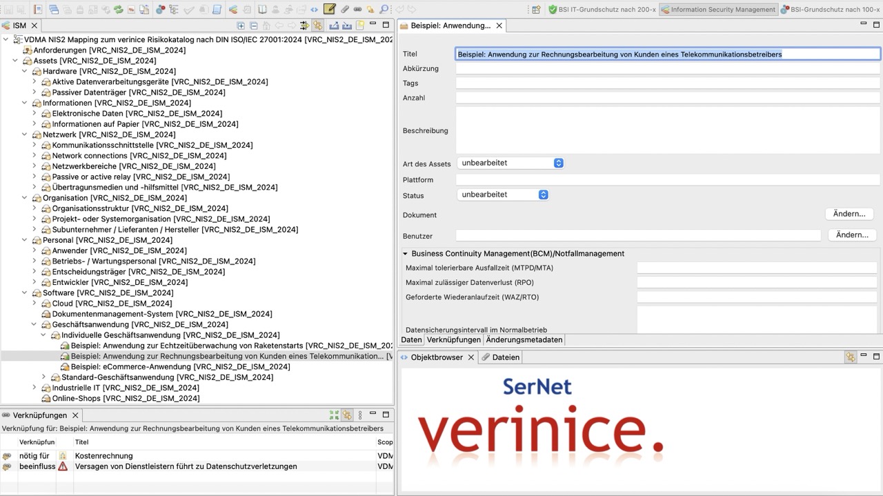 verinice Risikokatalog (ISO 27001 / NIS 2) - Testversion