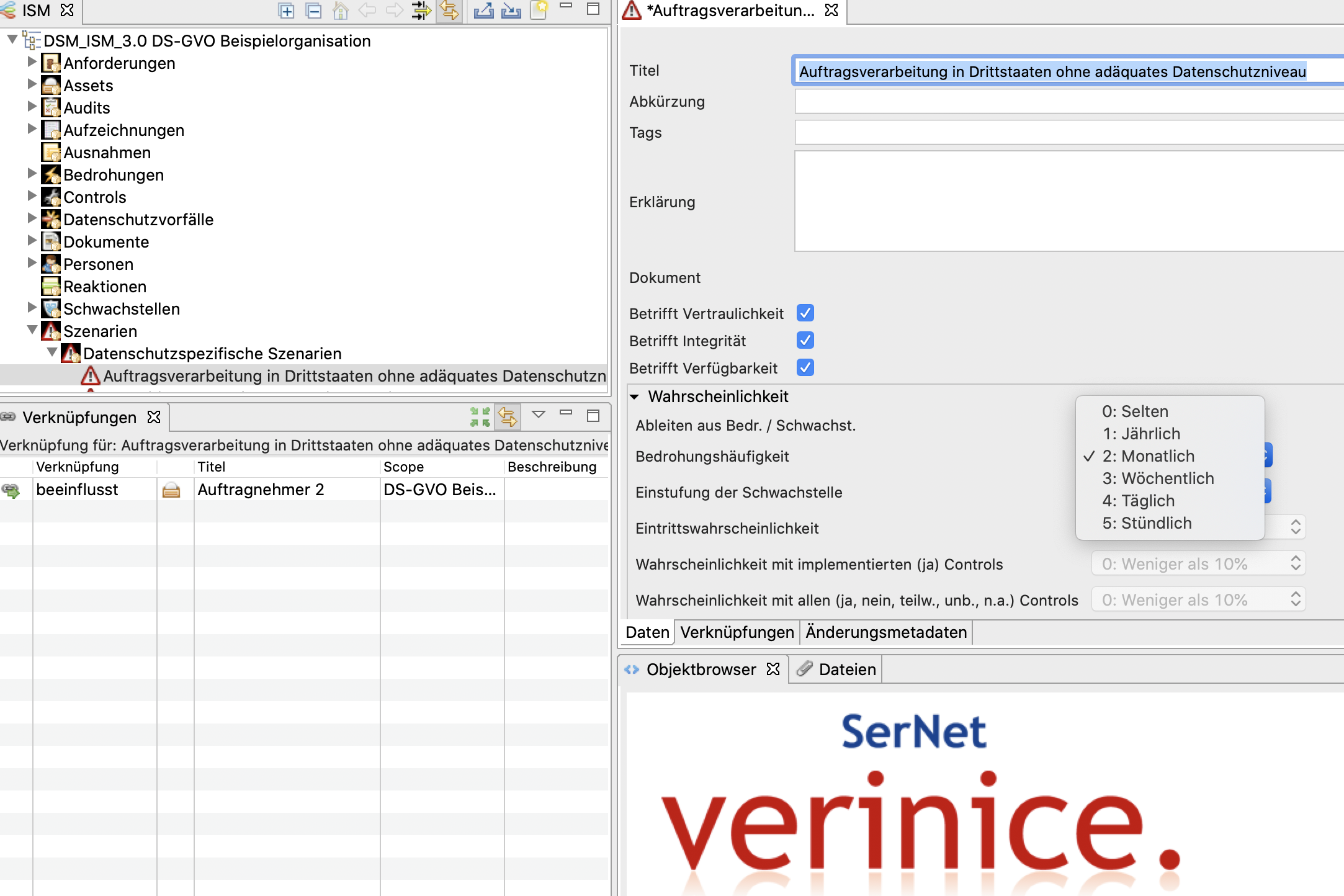 verinice. Risikokatalog inkl. Datenschutzmodul 3 (ISO/ISM)