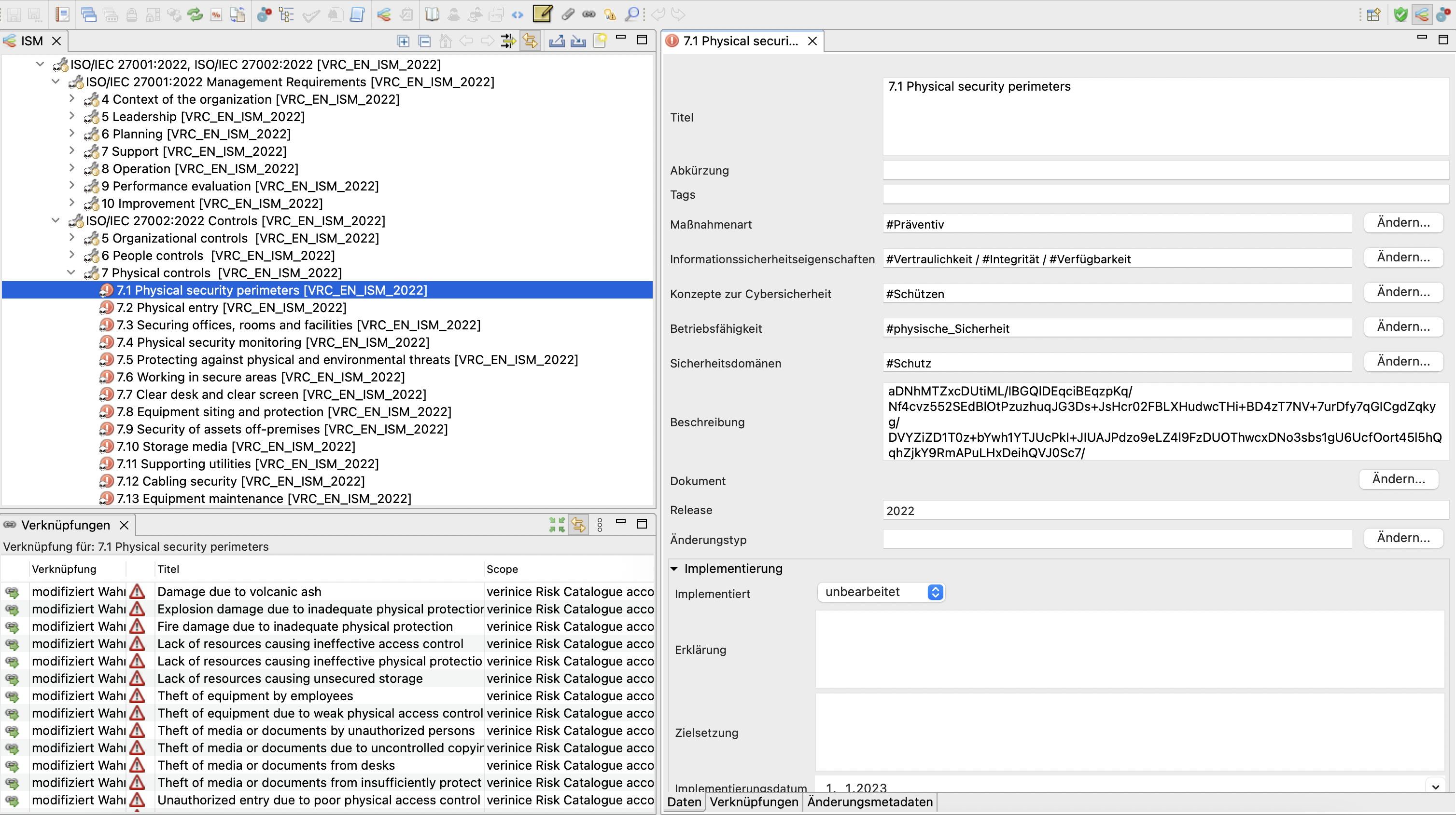 verinice Risk Catalog (ISO 27001 / NIS2)