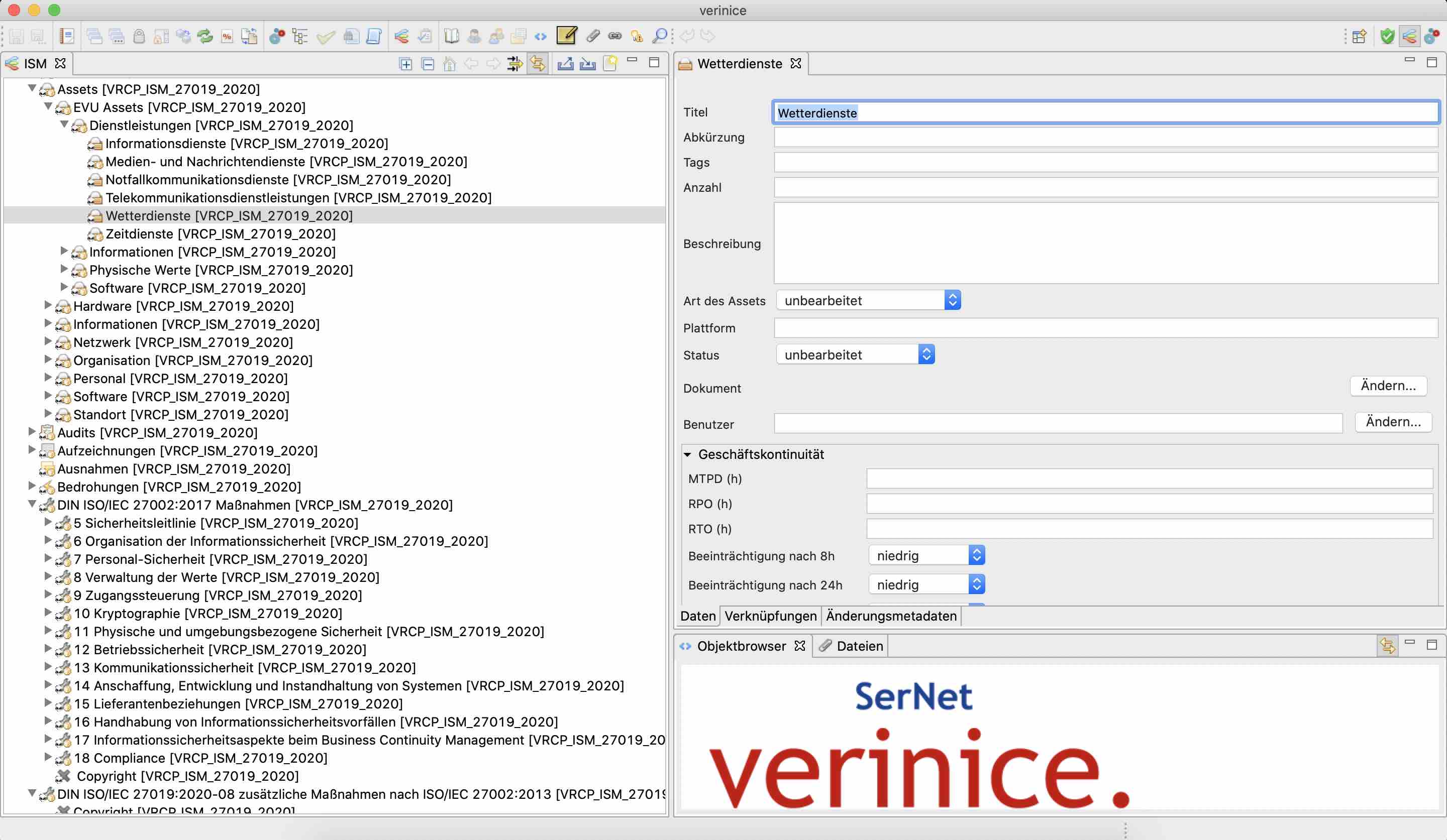 verinice Risikokatalog Plus (ISO 27001 / ISO 27019) - ISM Edition